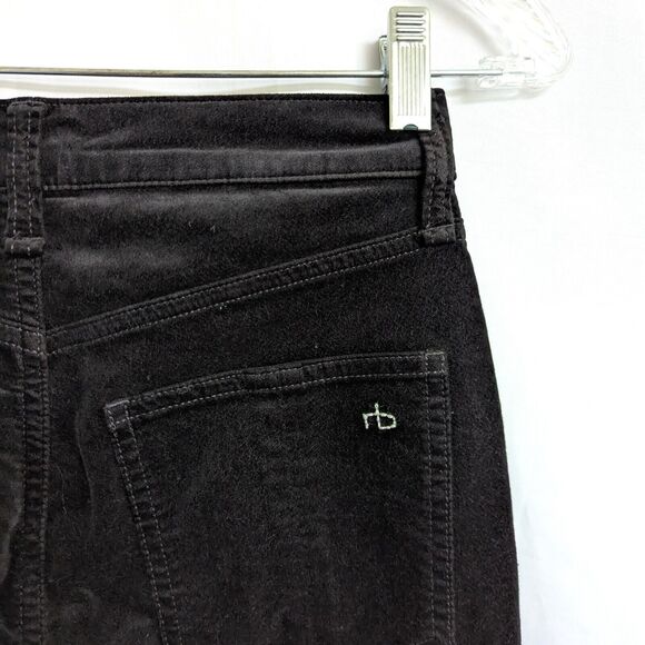 Rag & Bone Black Velvet Mid-Rise Skinny Jeans Size 24 READ - Picture 5 of 12